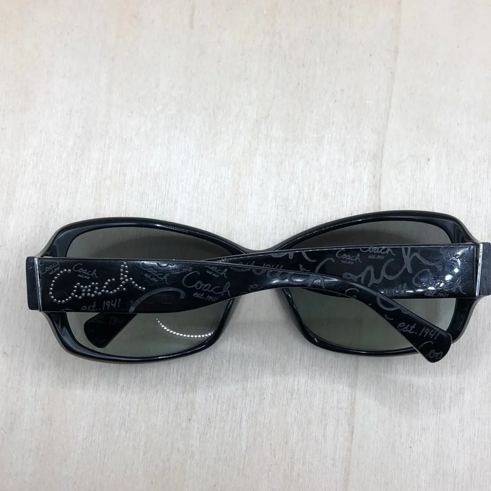 Coach 8028 Taryn sunglasses L903 Black 59-15-125 Butterfly Shape w Logo Marks